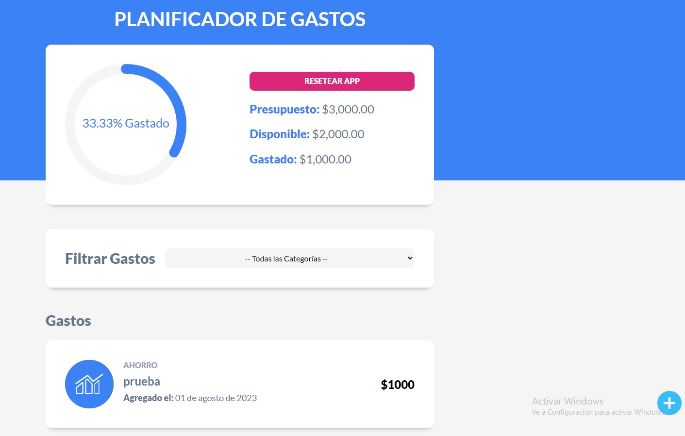 Control de gastos