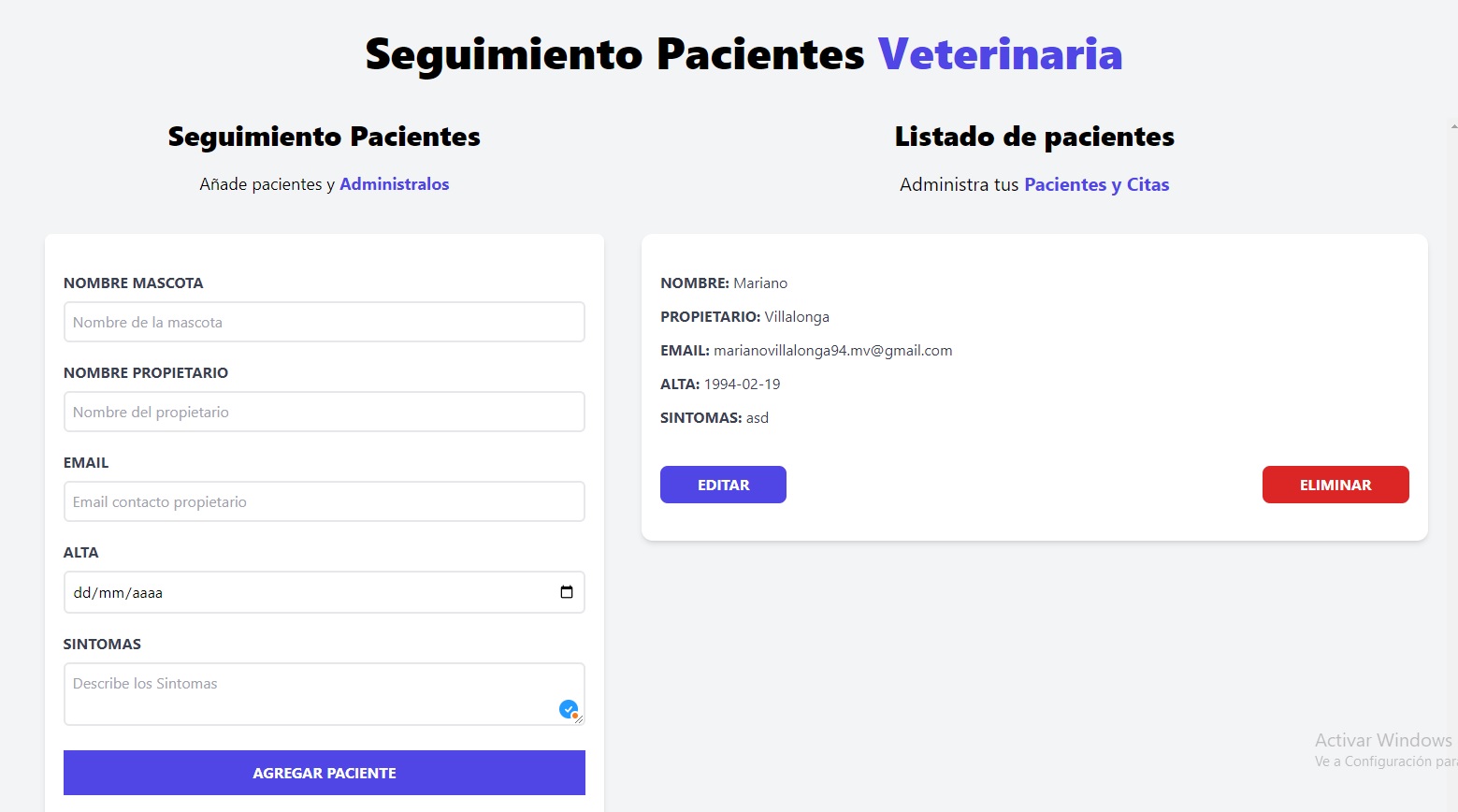 Proyecto Veterinaria
